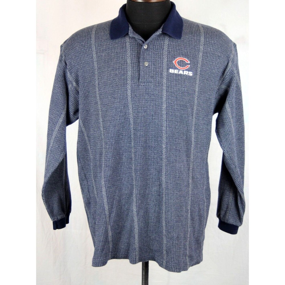 Vintage Antiqua Chicago Bears Polo Shirt Mens Embroidered Logo Cotton Size XL